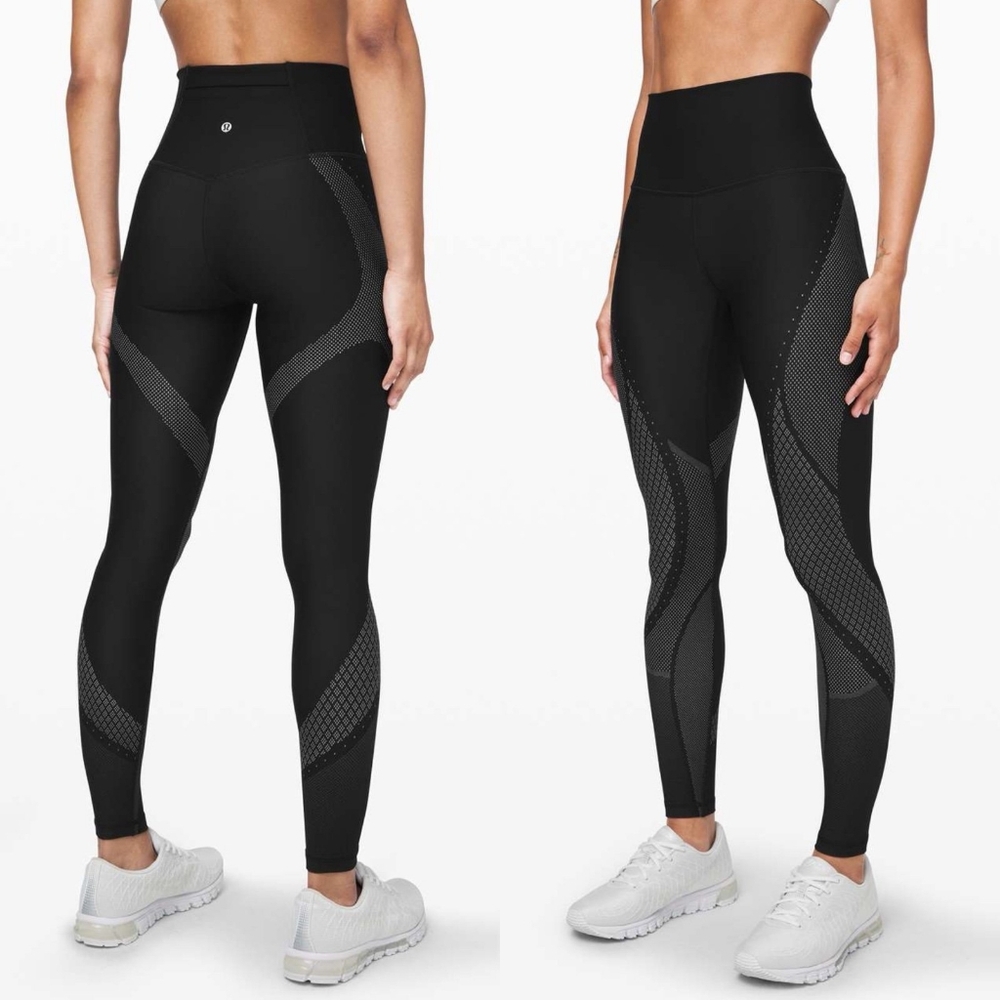 Lululemon Mapped Out Tights Black Grey 2 XS